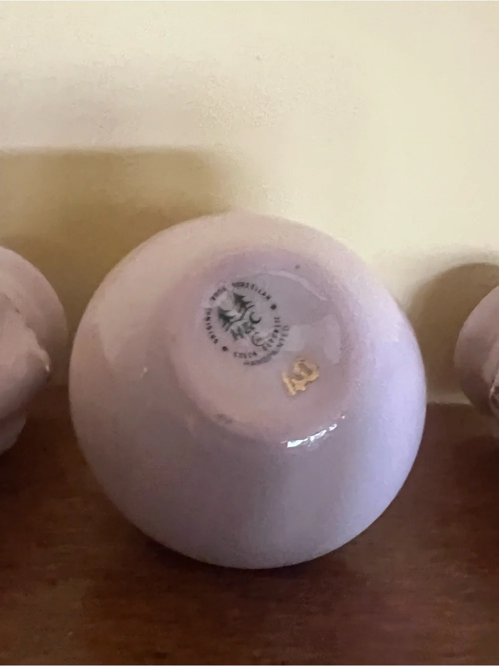 H&C Vase Set of 3 Rose Porcelain Miniature Rococo Home Decor